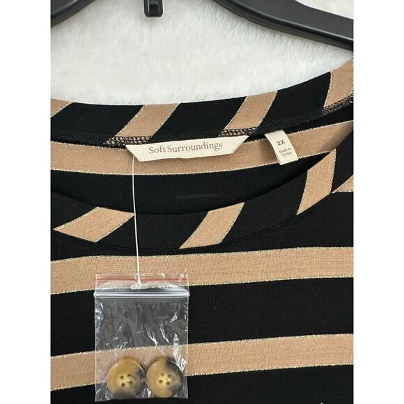 New Soft Surroundings Smooth Sailing Tee Tunic Top 2X Stripe - Picture 4 of 7